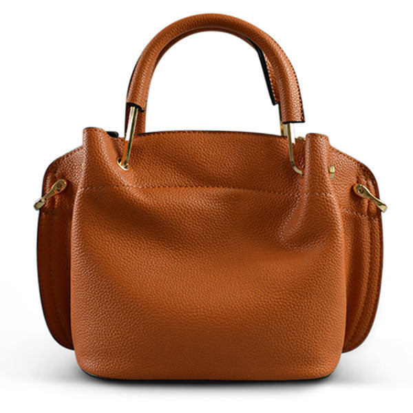Lucy Tan Vegan Pebbled Leather Soft Handle Slouch Bag - Belt N Bags