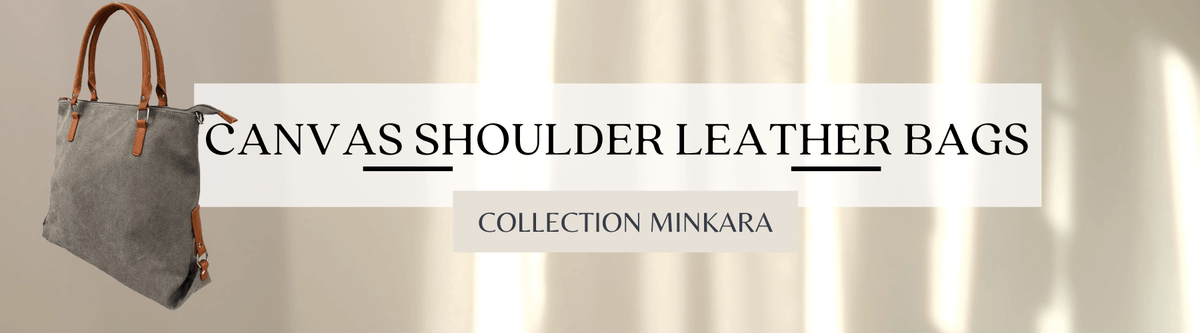 Collection Minkara | Women's Canvas Shoulder Leather Bags
