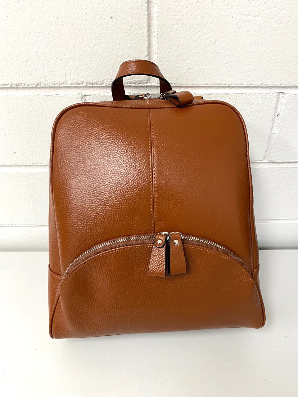 Kingscliff Tan Premium Genuine Leather Backpack | AddisonRoad