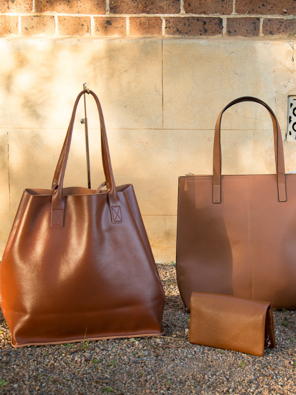 BIRCHGROVE Tan Genuine Leather Tote Bag | AddisonRoad