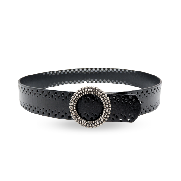 Miranda Black leather belts for women