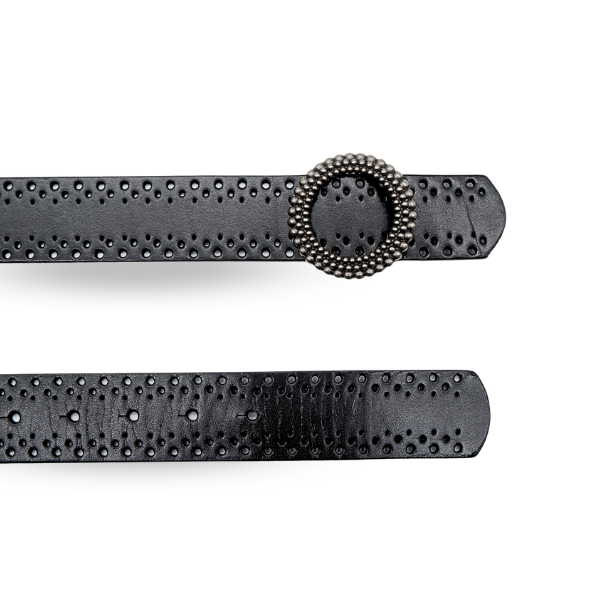 Miranda Black leather belts for women