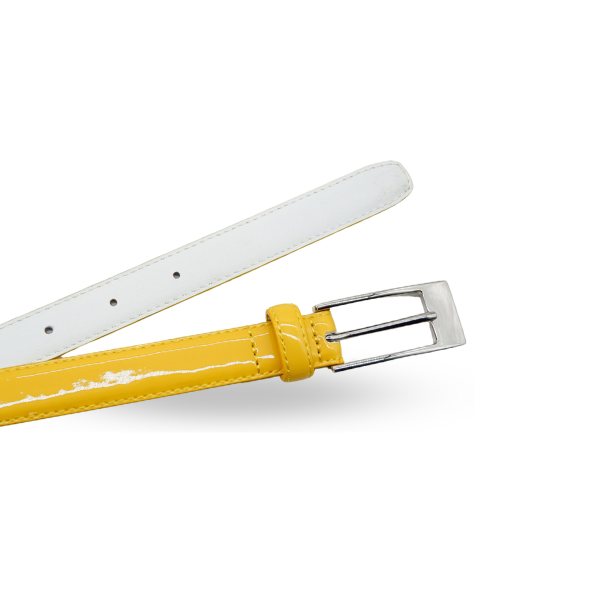 Lacey Yellow white belts for women