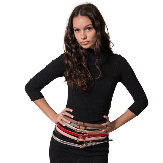 Skinny Leather Belt - AllColors | AddisonRoad