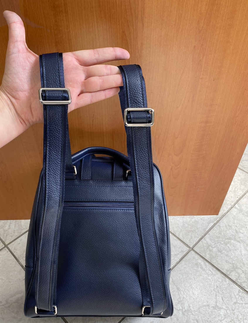 KINGSCLIFF - Navy Premium Genuine Leather Backpack Womens Bag Addison Road