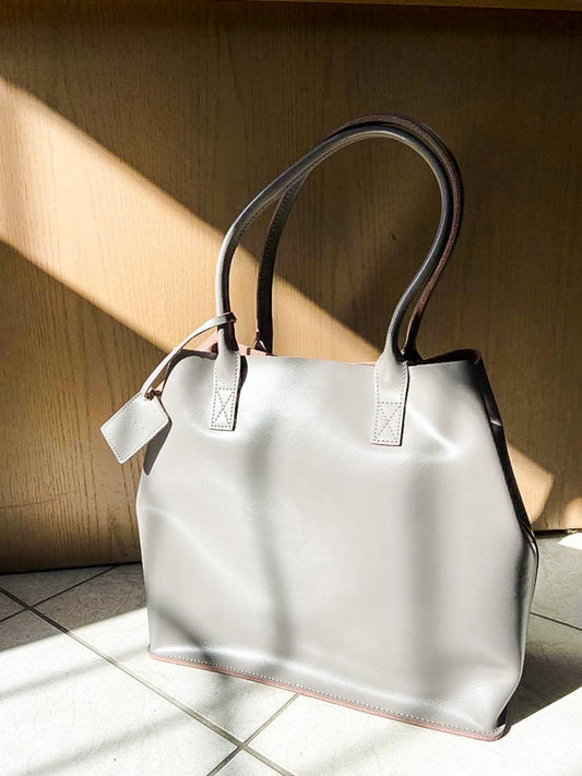 BIRCHGROVE - Women's Grey Genuine Leather Tote Bag Bag Addison Road