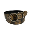 TOWNSVILLE - Womens Snake Skin Double Ring Genuine Leather Belt Womens Belt Addison Road