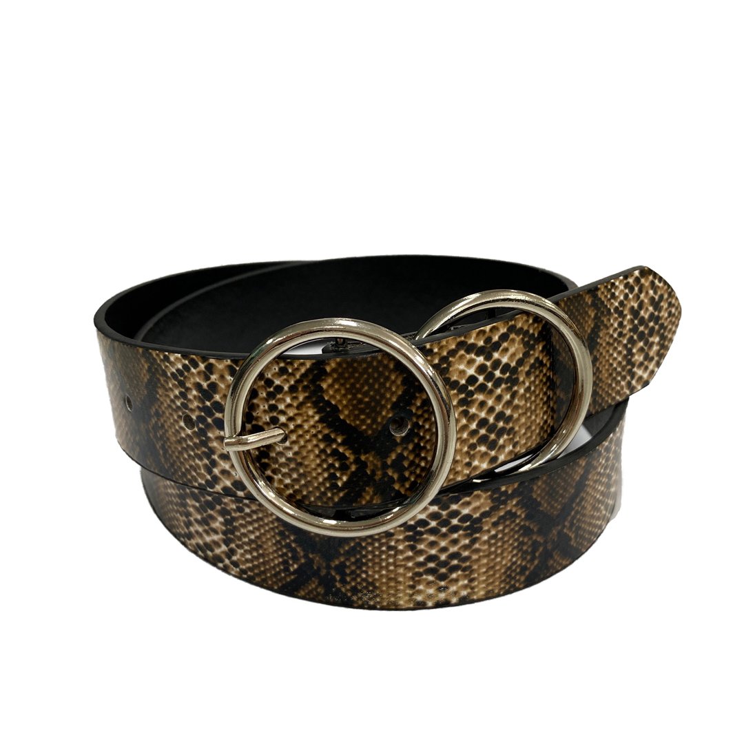 TOWNSVILLE - Womens Snake Skin Double Ring Genuine Leather Belt Womens Belt Addison Road