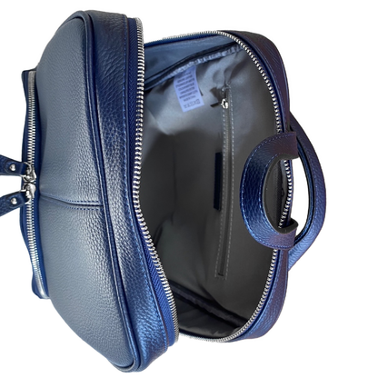 KINGSCLIFF - Navy Premium Genuine Leather Backpack Womens Bag Addison Road