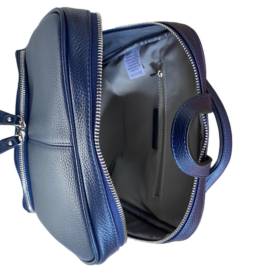 KINGSCLIFF - Navy Premium Genuine Leather Backpack Womens Bag Addison Road