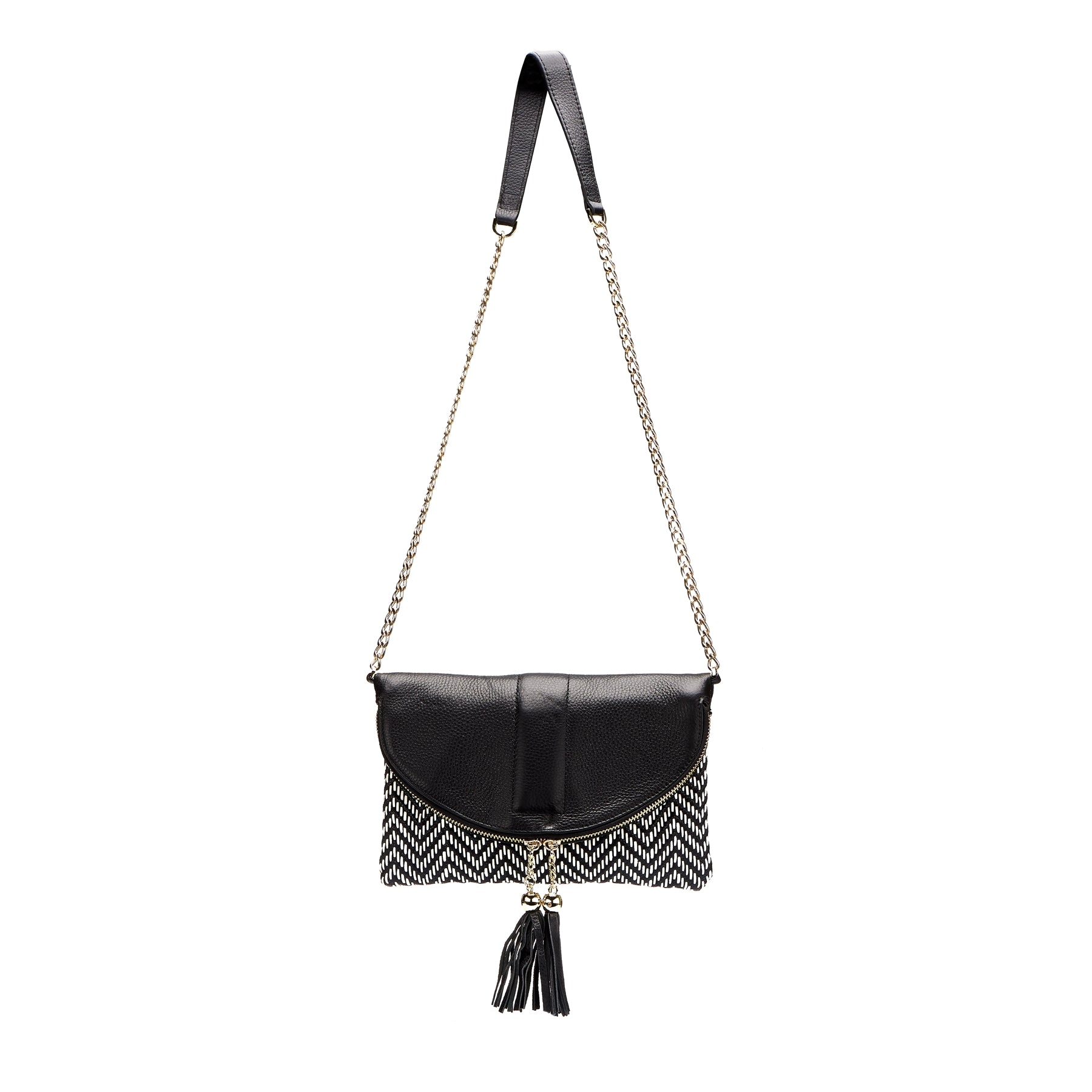 CHISWICK - Addison Road Black & White Weave Crossbody Bag Bag Addison Road