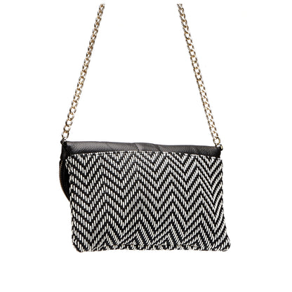 CHISWICK - Addison Road Black & White Weave Crossbody Bag Bag Addison Road