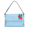 NAMBUCCA - Addison Road  - Blue Pebbled Leather Fold Bag with Embroidery - CLEARANCE Sale Addison Road