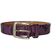 LAVENDER BAY - Women's Snake Print Purple Leather Belt  Addison Road