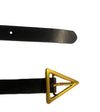 SUNBURY -  Black Genuine Leather Belt with Triangle Buckle  - Belt N Bags