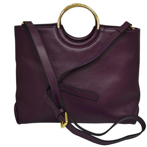 MILLFIELD Grape Structured Leather Ring Handle Bag Bag Addison Road