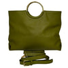 MILLFIELD Green Structured Leather Ring Handle Bag Bag Addison Road