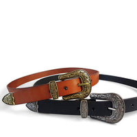 CAMDEN - Addison Road Tan Leather Belt with Floral Western Buckle Belts Addison Road