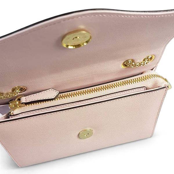 IVANHOE Addison Road Blush Pink Leather Evening Clutch Bag with Trop