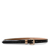 Queens Park - Womens Skinny Black Patent Leather Belt with Gold Buckle Belts Addison Road