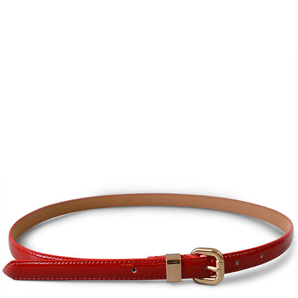 Queens Park - Ladies Red Skinny Patent Leather Belt Belts Addison Road