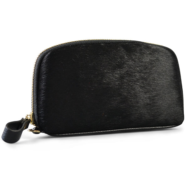 CARMICHAEL - Ladies Black Cowhide Leather Phone Wristlet Wallet Wallets Addison Road