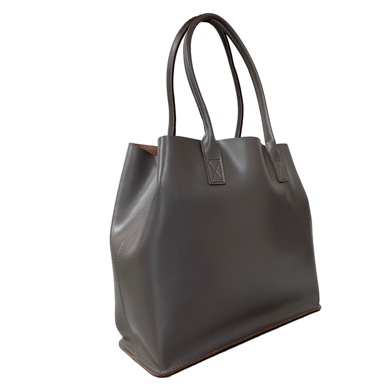 Grey leather handbags australia deals