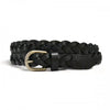 CAROL - Womens Black Genuine Leather Plaited Belt  - AddisonRoad