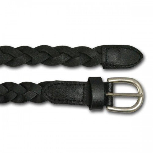 CAROL - Womens Black Genuine Leather Plaited Belt  - AddisonRoad