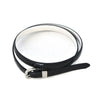 CARRIE - Womens Black Patent Skinny Leather Belt with Silver Buckle  - AddisonRoad