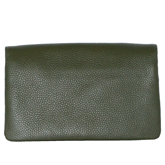 CREMORNE - Ladies Green Leather Fold Wallet Purse with Gold Hardware Wallets Addison Road