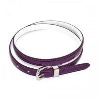 CARRIE -  Womens Purple Patent Skinny Leather Belt with Silver Buckle  - Belt N Bags