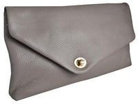 Centennial Park - Grey Leather Evening Clutch Envelope Bag Bag Addison Road