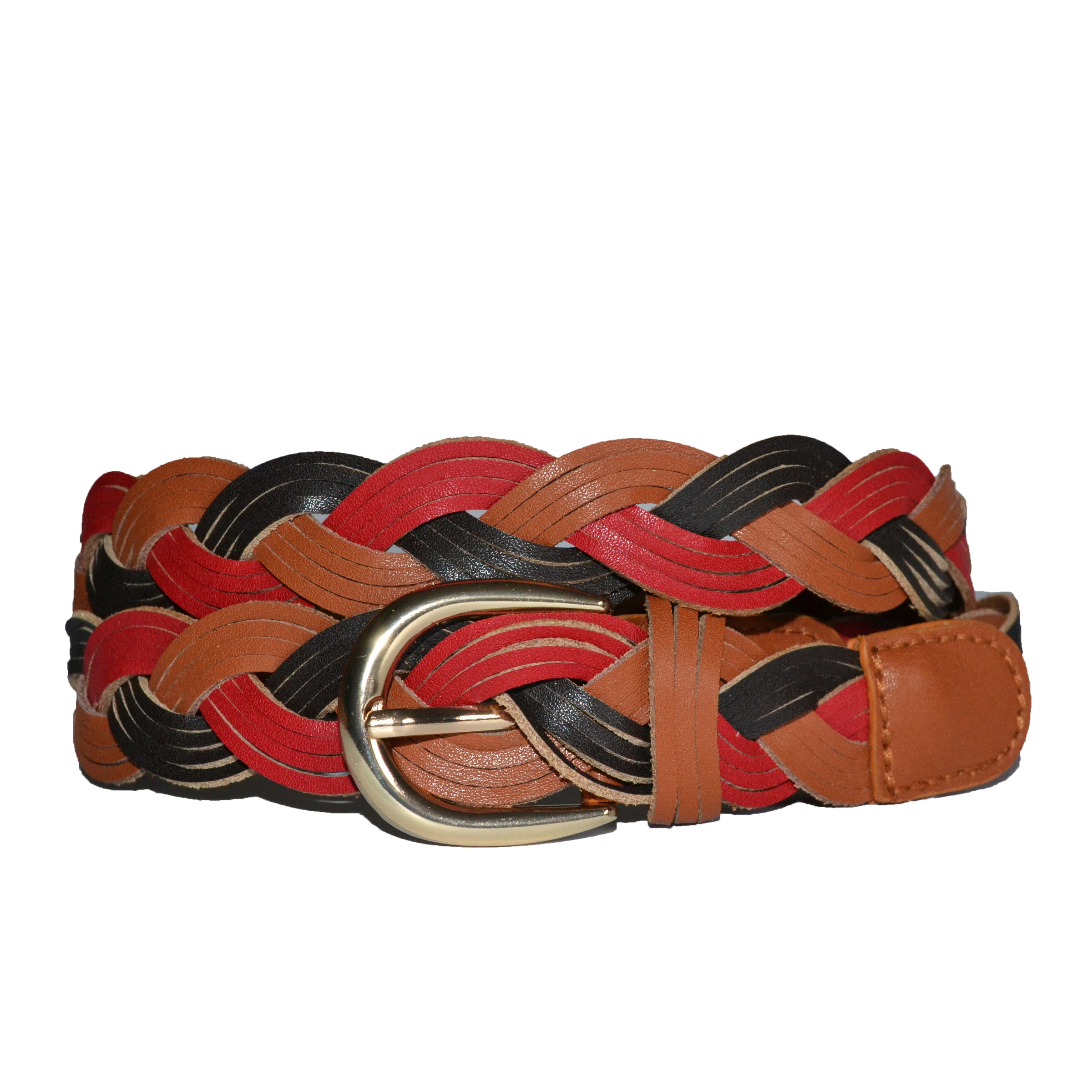 GEELONG - Ladies Multi Colour Leather Plaited Belt Belts Addison Road