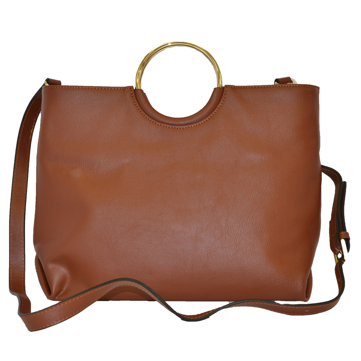 MILLFIELD Tan Structured Leather Ring Handle Bag Bag Addison Road
