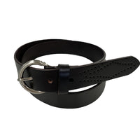 ESPERANCE - Women's Brown Genuine Leather Belt with Round Silver Buckle Womens Belt Addison Road