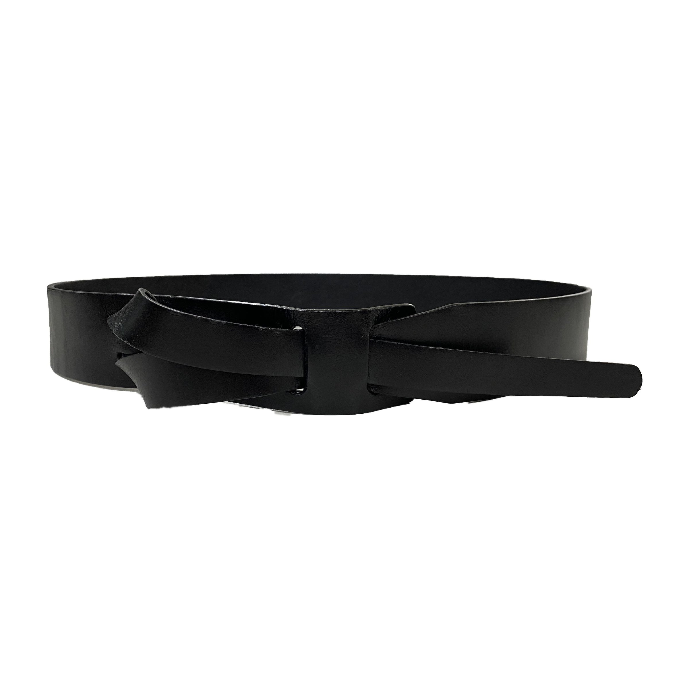 FRESHWATER - Black Genuine Leather Knot Waist belt Womens Belt Addison Road