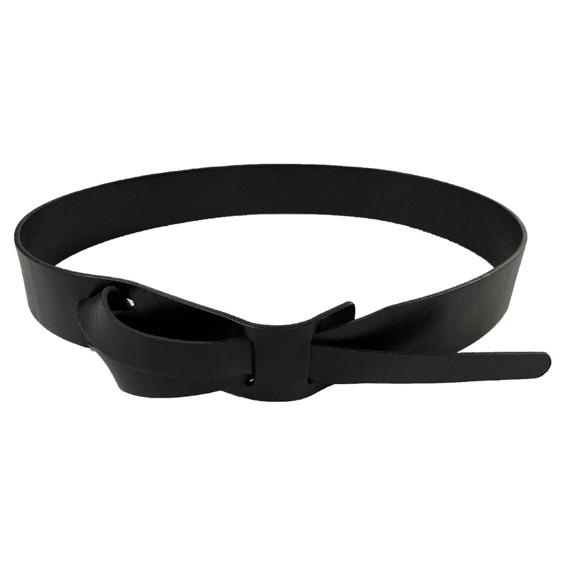 FRESHWATER - Black Genuine Leather Knot Waist belt Womens Belt Addison Road