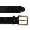 GRACE - Womens Black Patent Finish Leather Belt with Silver Buckle  -  Addison Road