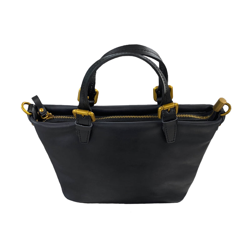 GYMEA - Women's Black Genuine Leather Handbag Womens Bag Addison Road