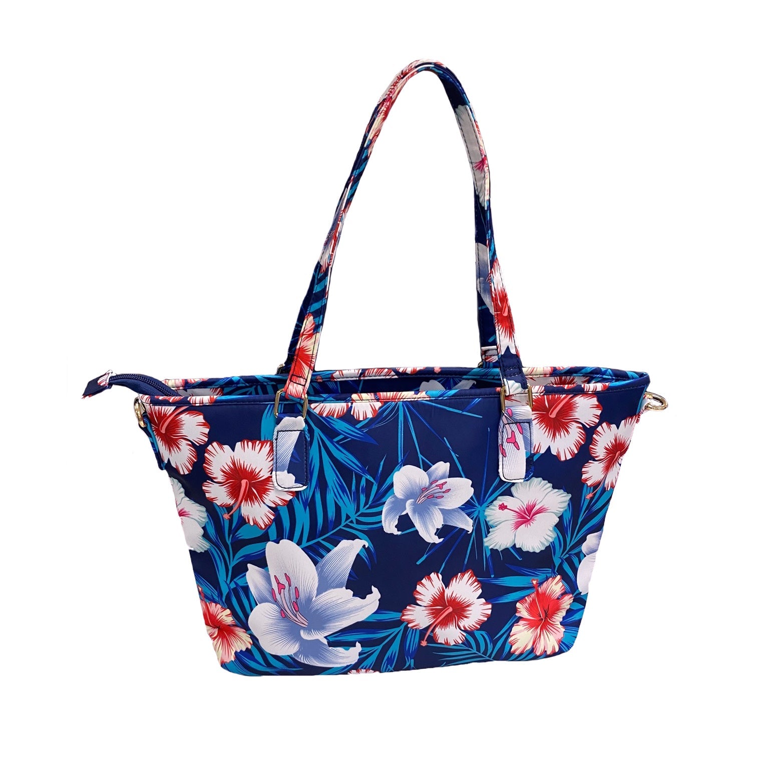 CALOUNDRA - Women's Blue Colorful Flower Tote Bag freeshipping - BeltNBags