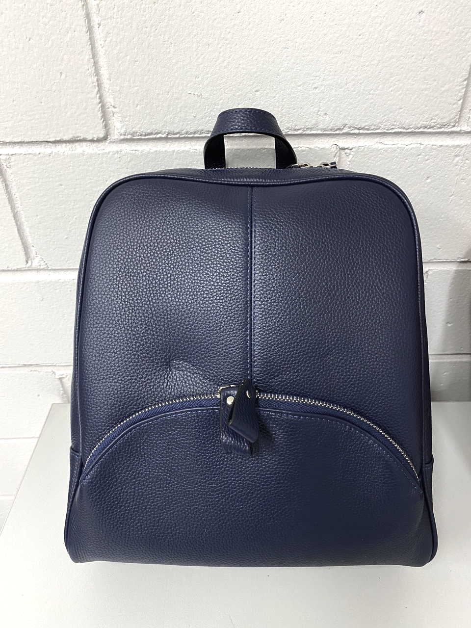 KINGSCLIFF - Navy Premium Genuine Leather Backpack Womens Bag Addison Road