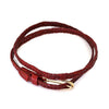 INGRID - Womens Red Plaited Skinny Leather Belt with Oval Gold Buckle  - Belt N Bags