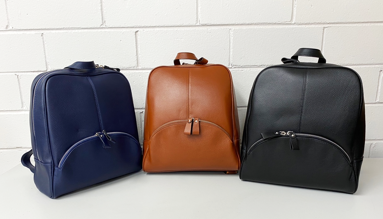KINGSCLIFF - Tan Premium Genuine Leather Backpack Womens Bag Addison Road