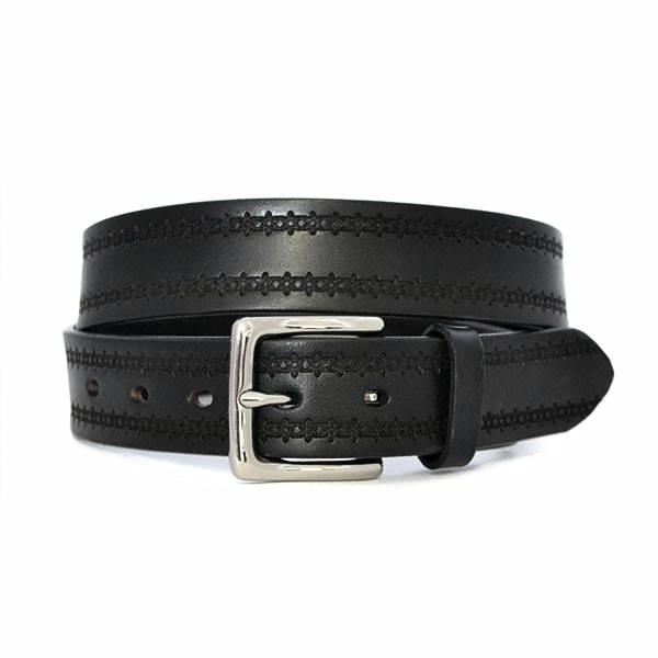 LUTHER - Unisex Black Leather Belt  - Belt N Bags
