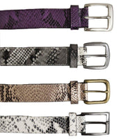 LAVENDER BAY - Women's Snake Print Purple Leather Belt  Addison Road