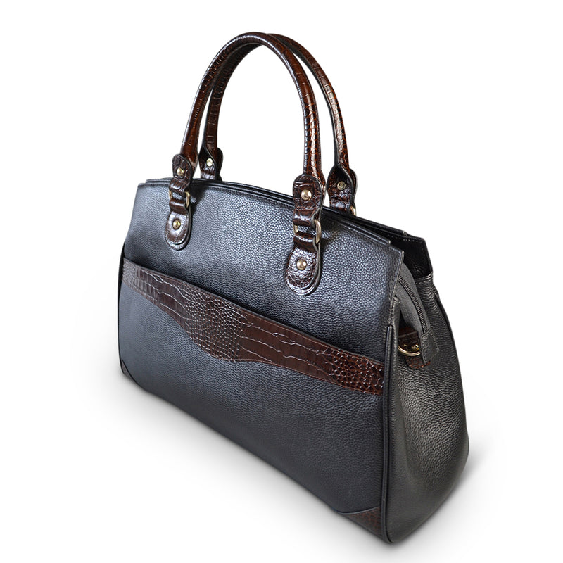 ROTHBURY Black Leather Weekender Overnight Business Bag Bag Addison Road