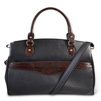 ROTHBURY Black Leather Weekender Overnight Business Bag Bag Addison Road