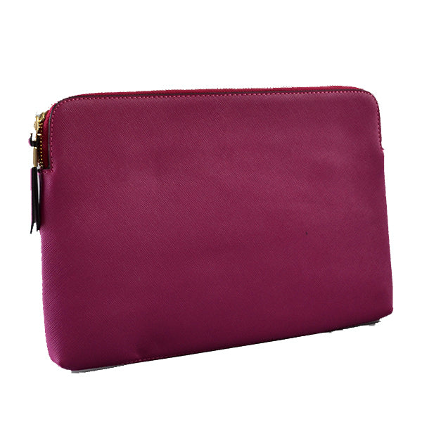 SORRENTO - Addison Road  Magenta Structured Saffiano Clutch Bag Addison Road