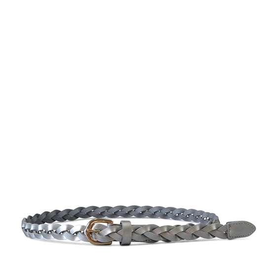 WAVERLY - Silver Leather Plaited Belt Belts Addison Road